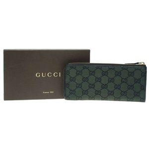 Authentic Gucci Canvas Zip Around Wallet
